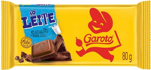 CHOC GAROTO AO LEITE 80G GT 20%