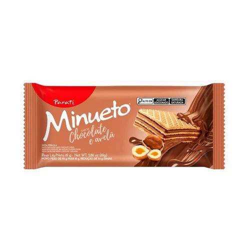 Biscoito Waffer Chocolate Avelã Minueto 81g