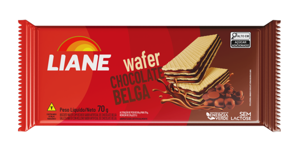 Biscoito Waffer Liane Chocolate Belga 70g