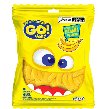 BALA GELATINA GO JELLY BANANA 70G