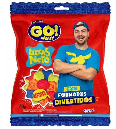 BALA GELATINA GO JELLY LUCCAS NETO 70G