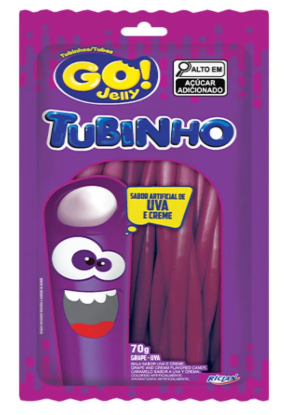 BALA GELATINA GO JELLY TUBES UVA 70G