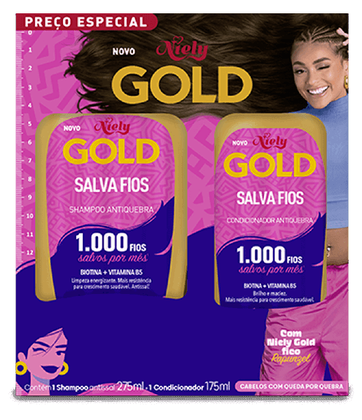 KIT SH+COND NIELY GOLD SALVA FIOS