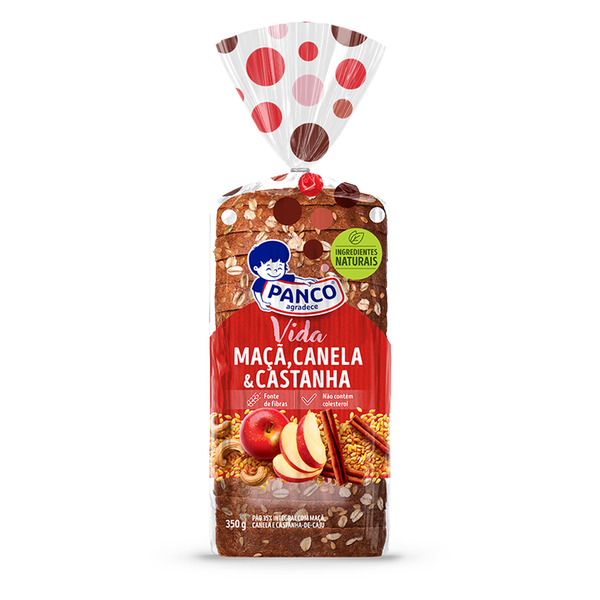 PAO DE FORMA PANCO MACA/CANE./CASTAN. 350G
