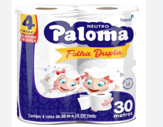 PAP. HIG. PALOMA NEUTRO FOLHA DUPLA 30M C/4UN