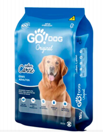 RACAO GO DOG CARNE ADULTO 15KG