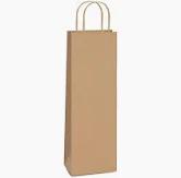 SACOLA DE PAPEL KRAFT P/VINHO 35X13X8 UN