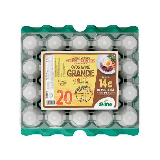 OVOS AVINE BRANCO GRANDE C/20
