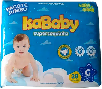 FRALDA DESCARTAVEL ISABABY JUMBO G 28UN