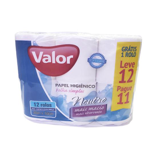 PAPEL HIGIENICO VALOR FOLHA SIMPLES 12X30CM