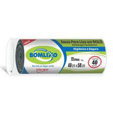 SACO LIXO BOMLIXO 15LT PTO ROL 40UN