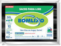 SACO LIXO BOMLIXO 30LT PTO 10UN
