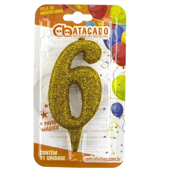 VELA PREMIUM GLITTER OURO N.6