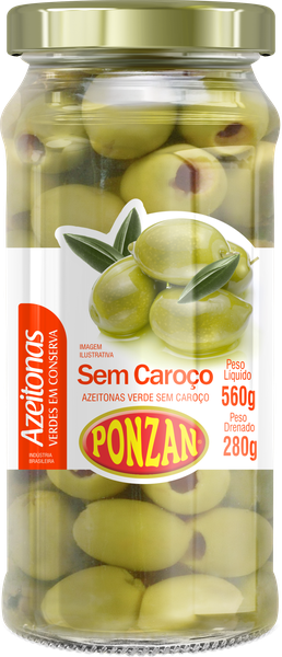 AZEITONA COM CEBOLINHA CRISTAL  VIDRO PONZAN 280G