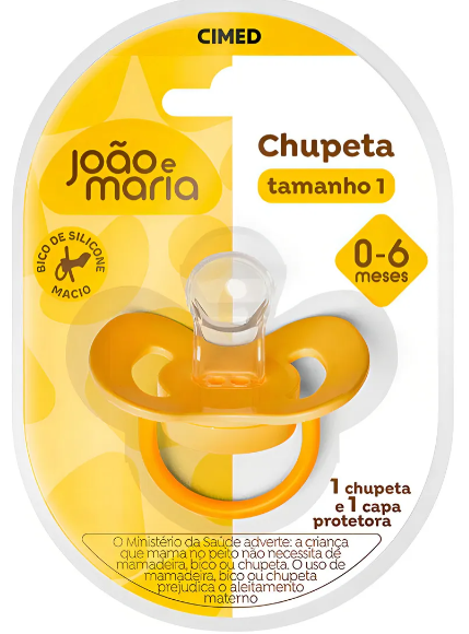 CHUPETA JOAO E MARIA ORTO AMARELA TAM1 CIMED