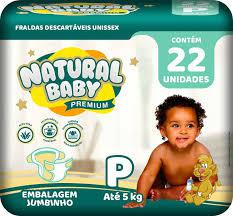 FRALDA NATURAL BABY PREMIUM P CONTÉM 22 UNIDADES