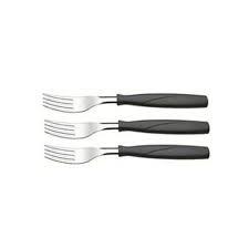 GARFO DE MESA INOX CABO PRETO CONTÉM 3 UNIDADES