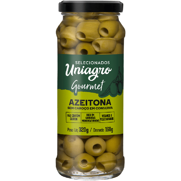 Azeitona Verde Uniagro 160g S/ Caroco