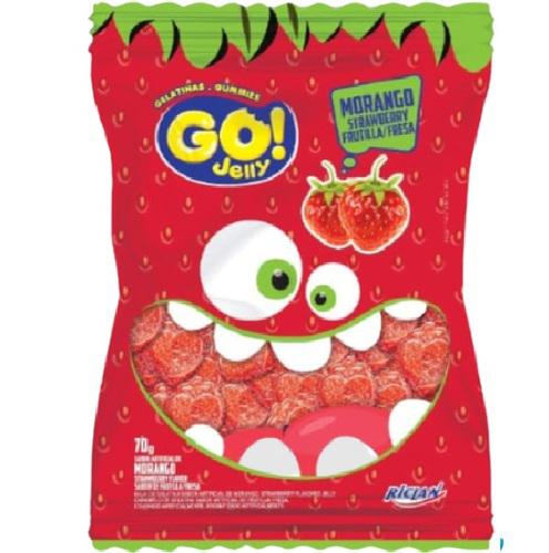 Bala Gel Go Jelly 70g Morango