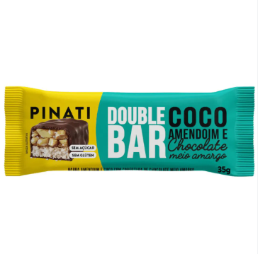 Barra Double Bar Pinati 35g Cocada Amendoim Choc Meio Amargo