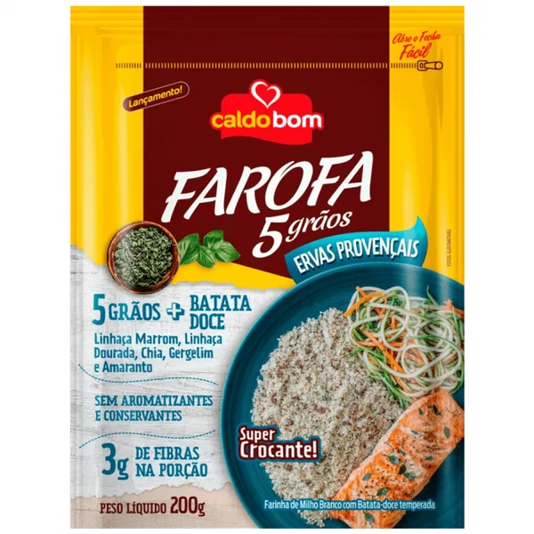 Farofa Caldo Bom 200g 5 Graos Ervas Provencais