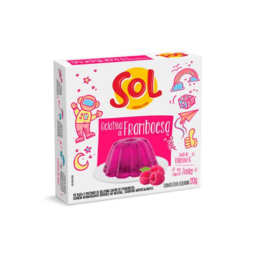 Gelatina Sol 20g Framboesa