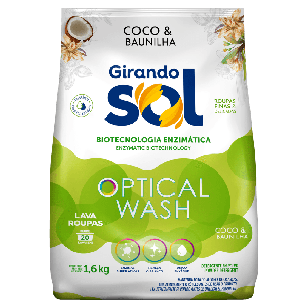 Lava Roupas Po Girando Sol 1,6kg Coco Baunlha Sc