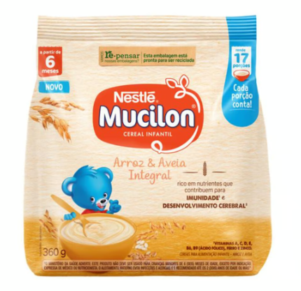 Mucilon Nestle 360g Arroz e Aveia Sachet