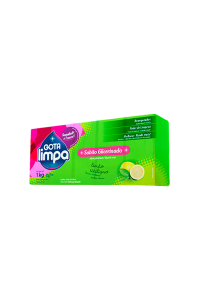 Sabao Barra Gota Limpa 1kg Limao Siciliano