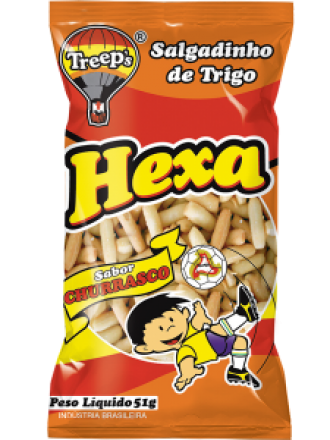 Salgado Hexa 50g Churrasco Laranja Palito