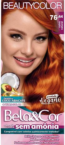 Tinta P/Cabelo Kit Bela Cor Sem Amonia 76.44 Ruivo