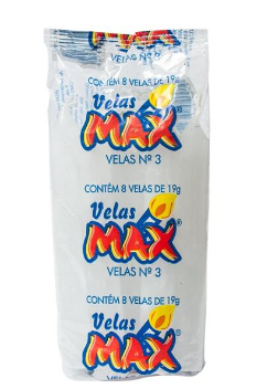 Vela N3 Velas Max 19g 8un Rosa