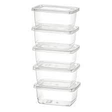 CONJ POTE ORGANIZADOR RETANG MINI TRANSP 5PC 260ML