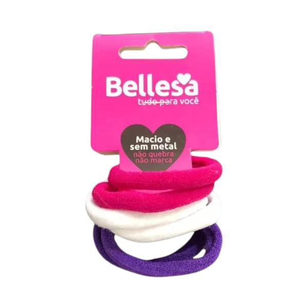 ELAS. BELLESA  BRANCO/ROSA/ROXO COM  6 UNI