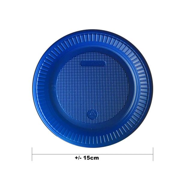 PRATO PLASTICO DOCE FESTA AZUL 15CM 10UN
