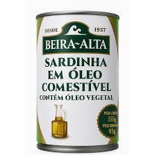 SARDINHA EM OLEO COMESTIVEL BEIRA  ALTA 155G