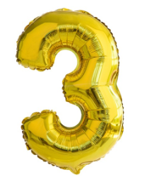 Balao Alegria e Festa Metalizado 40cm N3 Dourado