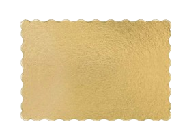 Bandeja Lam. Cake Board Retangular 01x20 Dourado 37x46 Cm