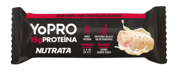 Barra de Proteína Morango com Chocolate Branco YoPRO Nutrata 55g