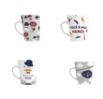 Caneca Porcelanada 310ml Pai Te Amo Sortidas
