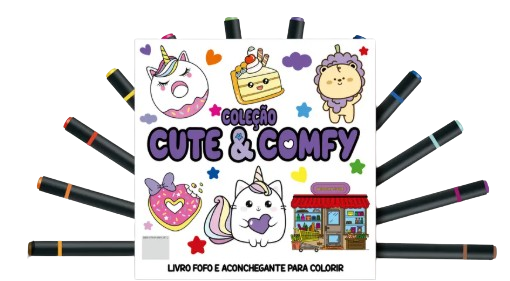 ColeÃ§Ã£o C/12 Canetas +livro  Cute Comfy