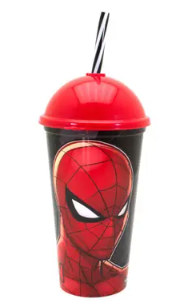 Copo C/ Canudo 500ml Shake Homen Aranha