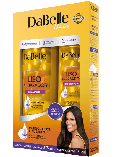 Kit Shampoo + Condic.Dabelle 550ml Liso Arrasador