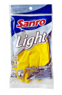 Luva Sanro Latex Light Amarela g