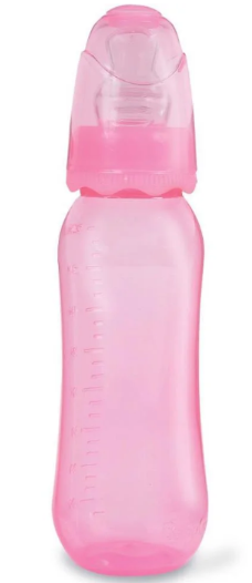 Mamadeira Baby Go 240ml Silicone Orto Colors Rosa