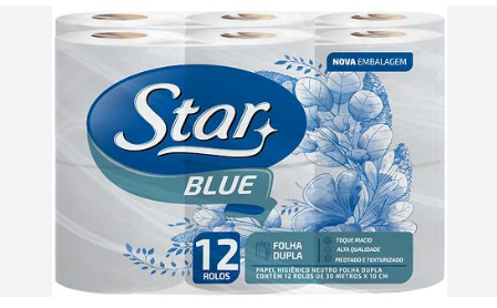 Papel Hig.Star Blue Folha Dupla 6x12 C\ 20m