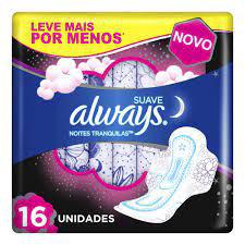 ABSORVENTE ALWAYS NOTURNO SUAVE C/ ABAS  C/16