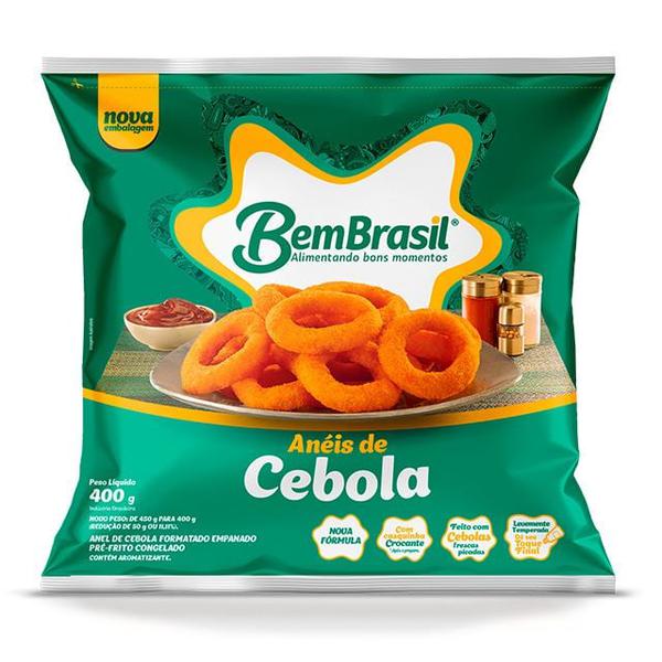 ANEIS DE CEBOLA EMPANADOS PRE FRITOS BEM BRASIL 400G