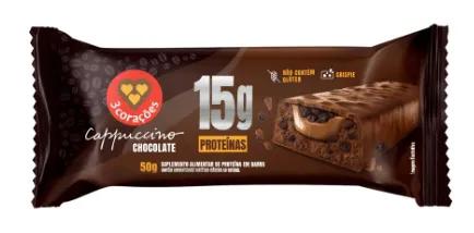 BARRA PROTEINA 3COR CAPPUCCINO CHOCOLATE 50G