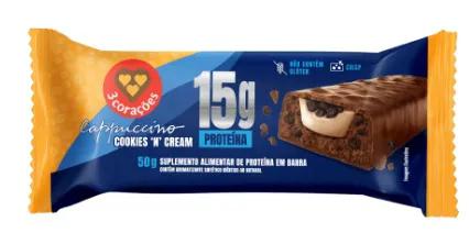 BARRA PROTEINA 3COR CAPPUCCINO COOKIES N CREAM 50G